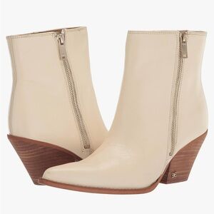 Sam Edelman Jane Cream Ankle Booties with Western Flair